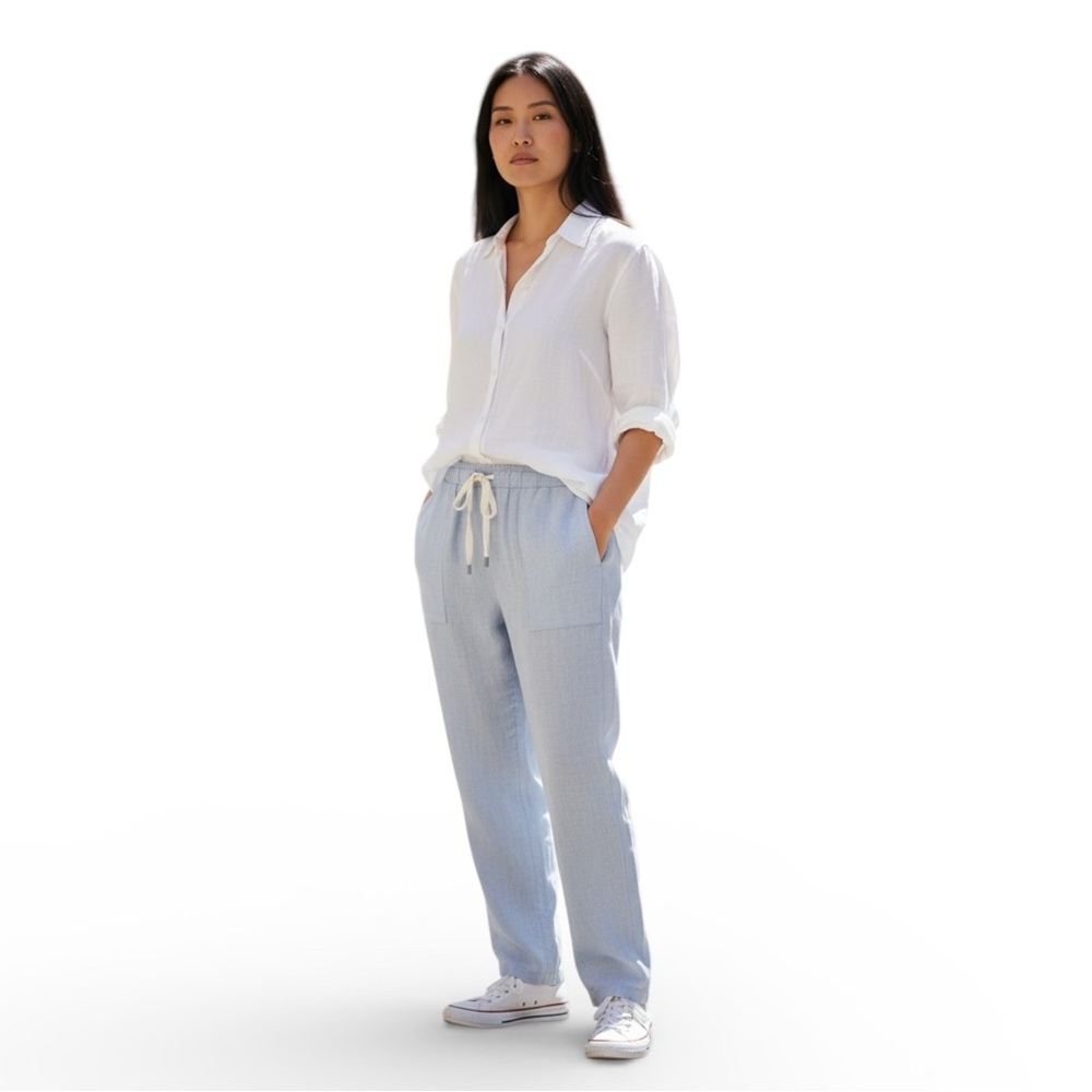 MANGO Women’s Drawstring High Rise Straight Legged Casual Pants size Small